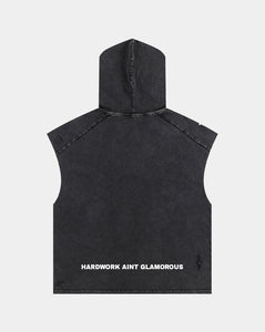 Snow Washed Boxy Hooded Top