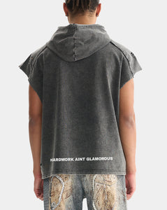 Snow Washed Boxy Hooded Top